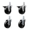 Service Caster 4'' Phenolic Wheel Swivel 3/4'' Square Stem Caster Set 2 Brakes, 4PK SCC-SQ20S414-PHS-PLB-34-2-S-2 - alternate 1